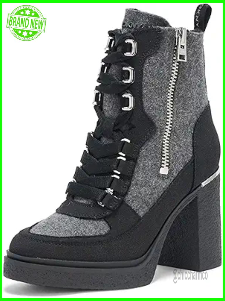 Women's Lace Up Platform Combat Boot With Block Heel